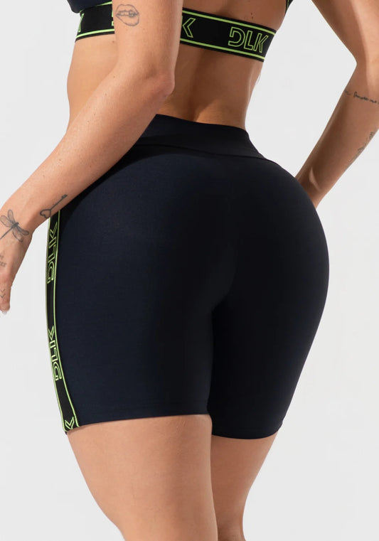 Women’s Fitness Set – Black Top with Removable Pads & Wide Side Shorts – Activity