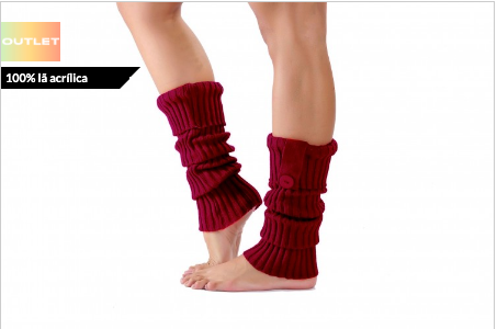 Sock Polaina de lã na cor vinho