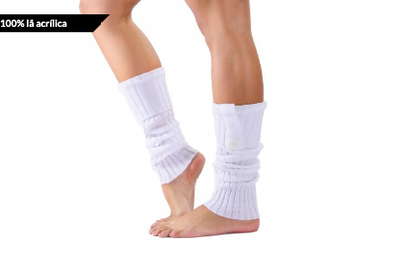 Sock Polaina de lã na cor branca