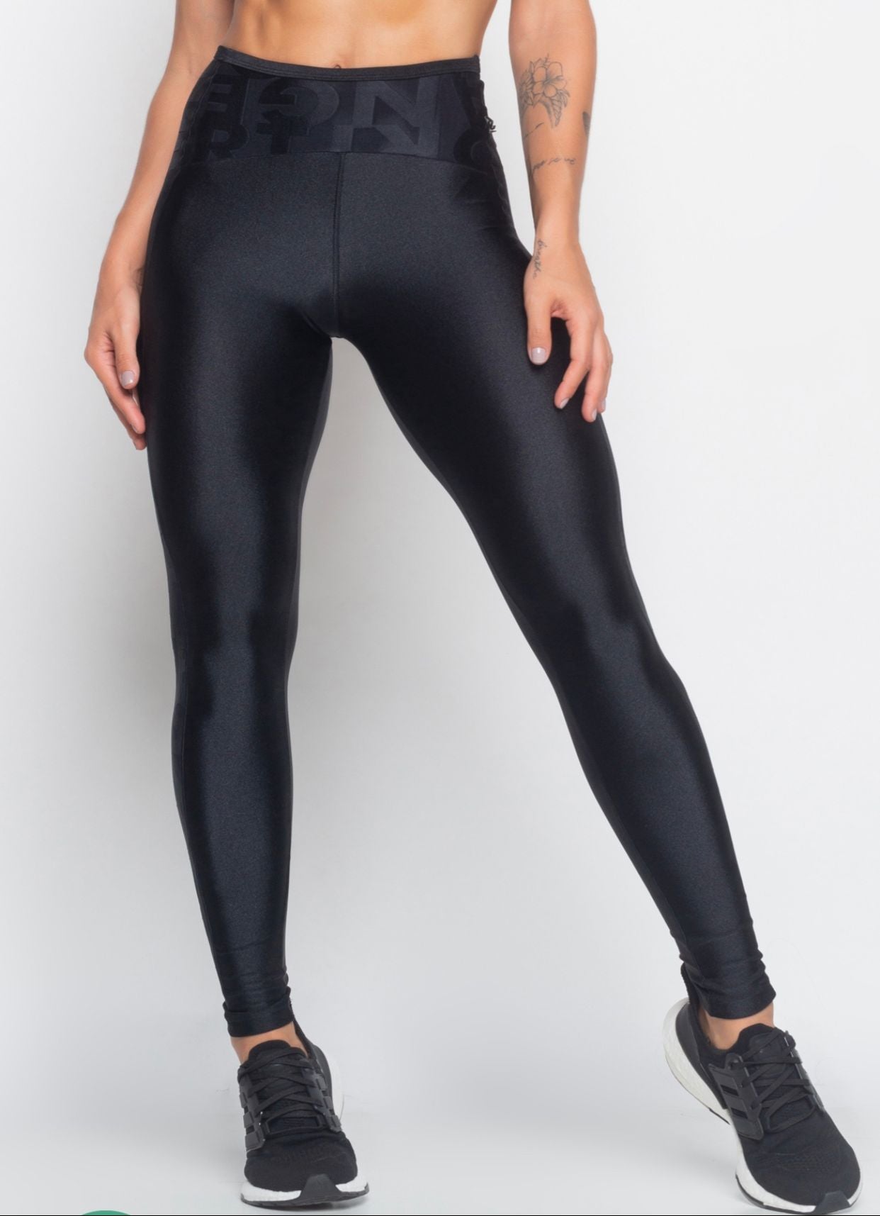 Black Legging Pants With Glitter and Flip Texture