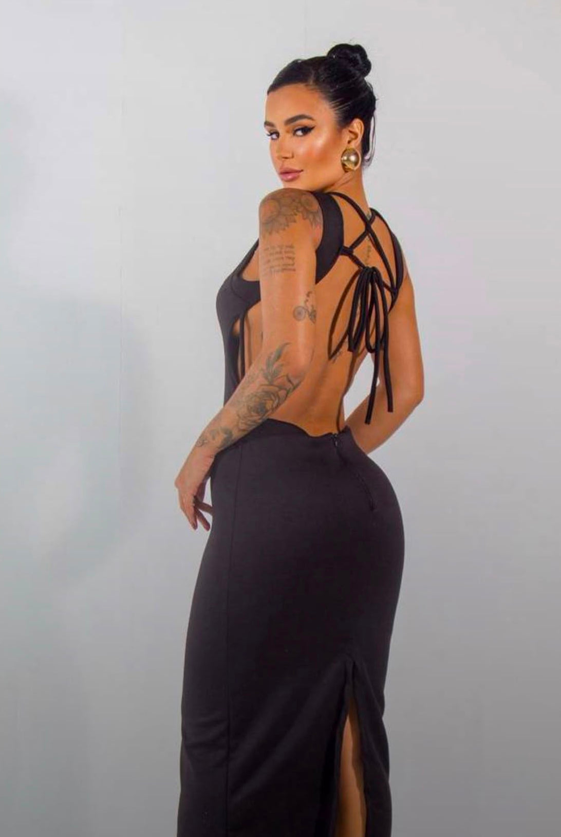 Isabela Black Backless Dress | Kariok Boutique