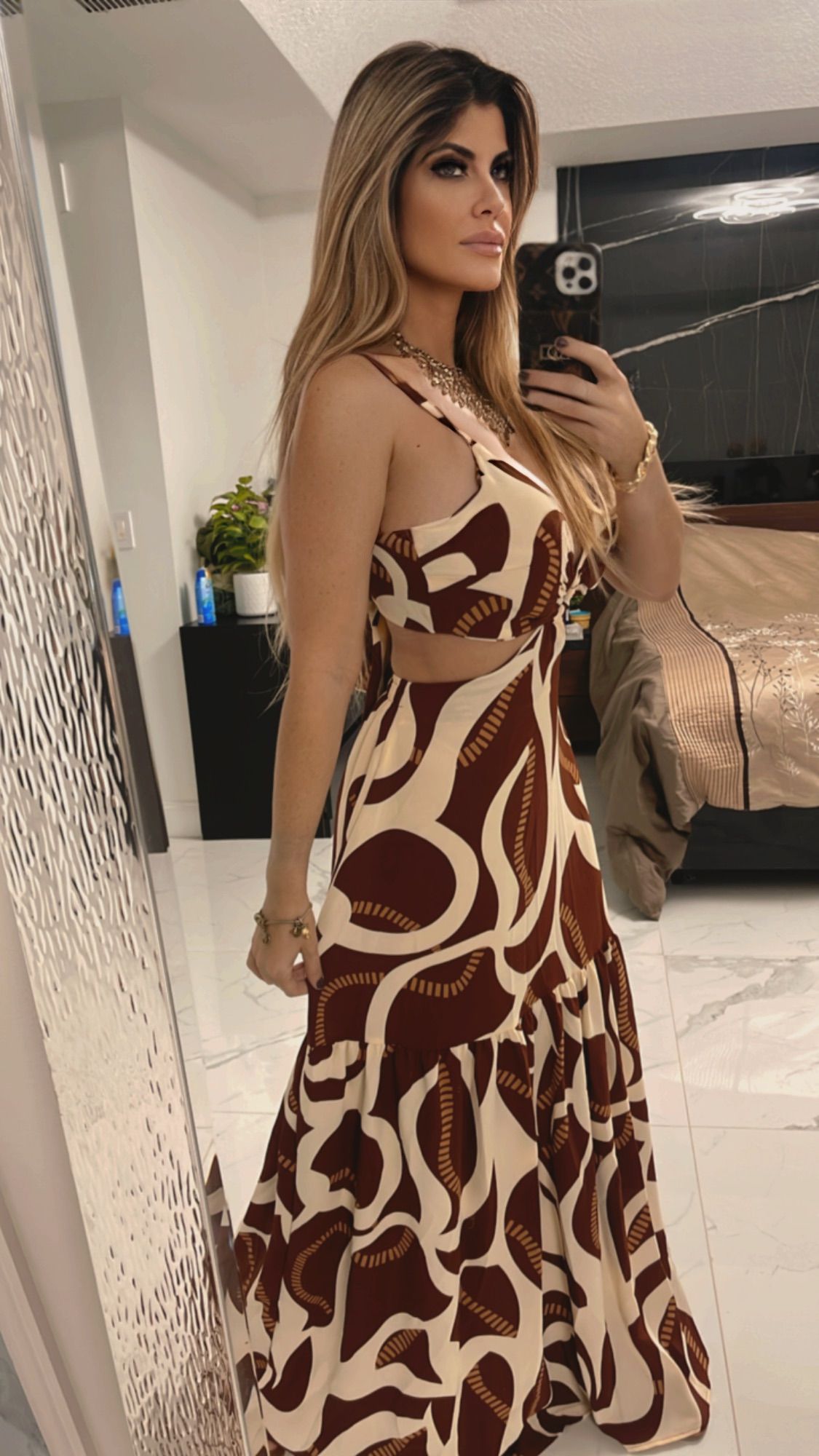 Crepe Dress - Brown