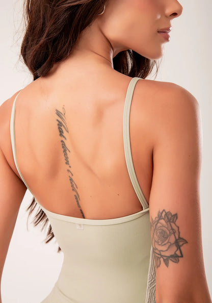 Olive Women’s Fitness Jumpsuit with Side Cutout – Harmony