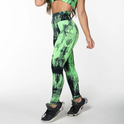 Legging Polyamide Tie Dye Green