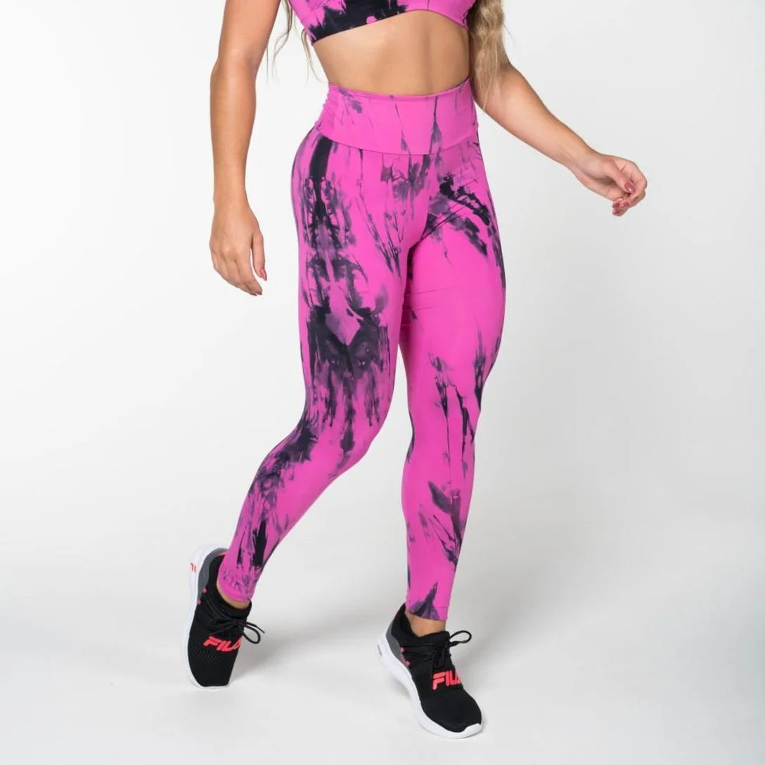 Legging Polyamide Tie Dye Pink