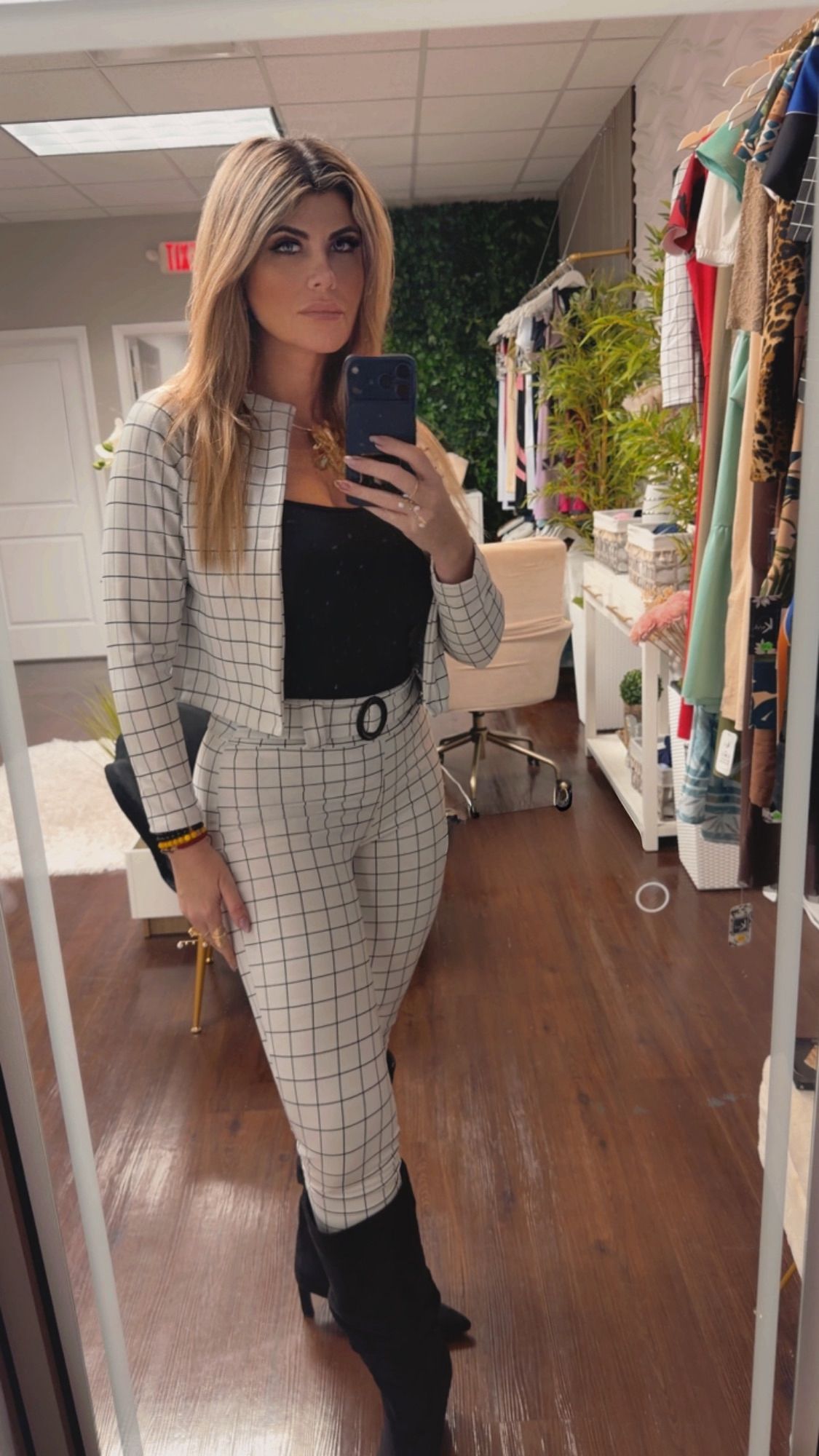 Plaid 4-Piece Set | Kariok Boutique