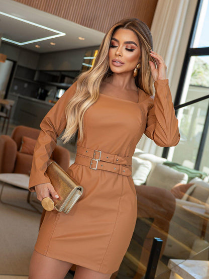 Sofia Faux Leather Dress