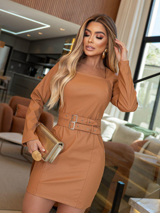 Sofia Faux Leather Dress