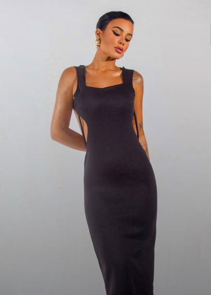 Isabela Black Backless Dress | Kariok Boutique