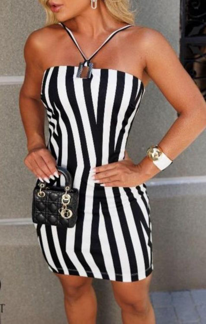 Striped Short Dress - Kariok Boutique