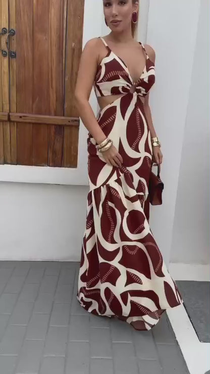 Crepe Dress - Brown