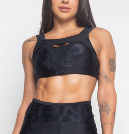 High Support Black Top and Legging Set Supports
